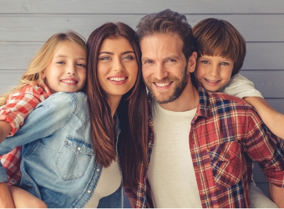 smiling family in Concord